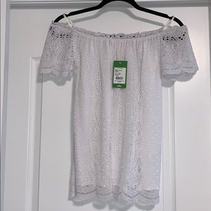 Lilly Pulitzer White Lace off the shoulder top